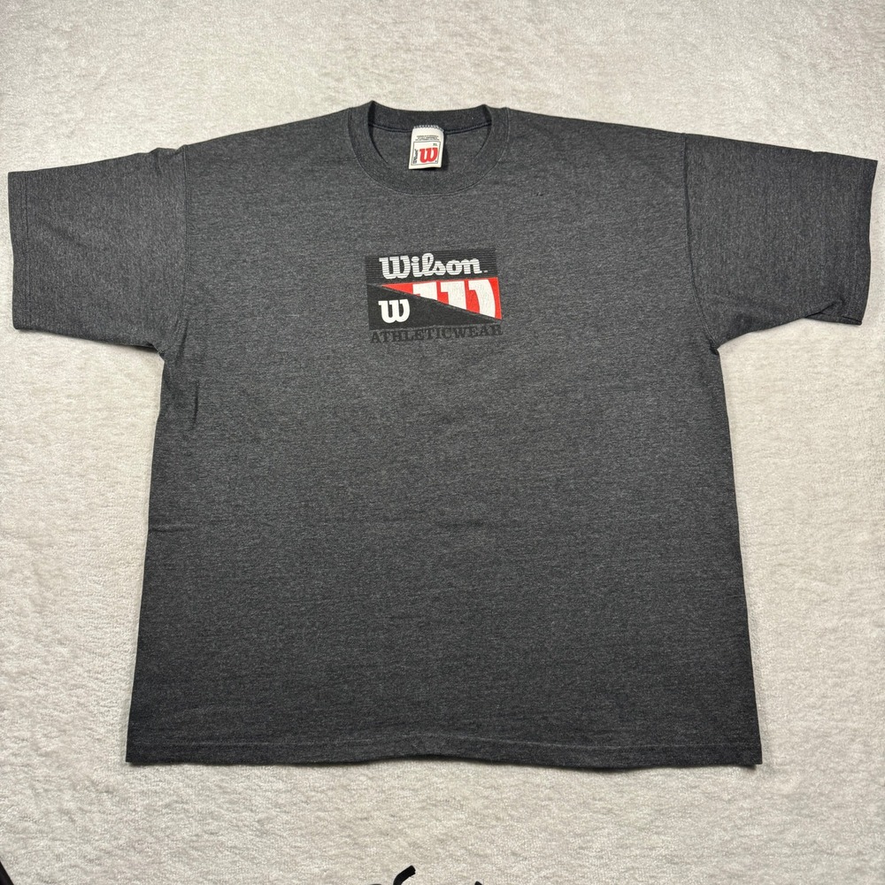 Wilson Athleticwear Mens XL T-Shirt Charcoal Gray Graphic Logo Short Sleeve Tee
